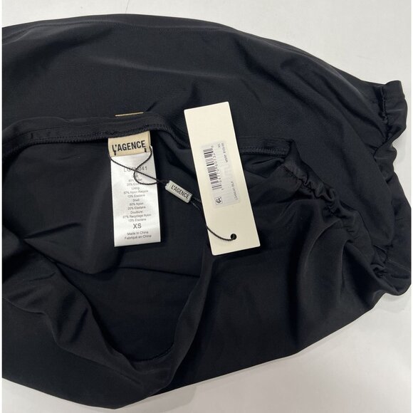 L'Agence Coco Solid Rouched Skirt Style LG4MJ41in Black - Picture 5 of 5